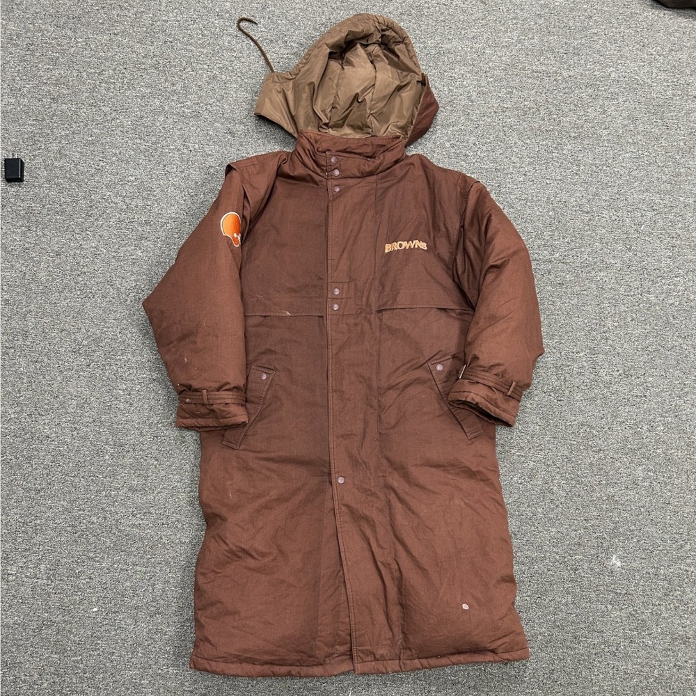 Apex One NFL Cleveland Browns Parka Mens L Brown Sideline Stadium Coat